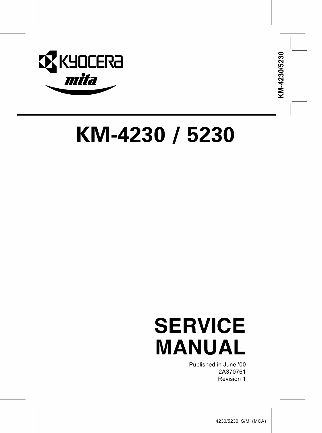KYOCERA Copier KM-4230 5230 Parts and Service Manual-1